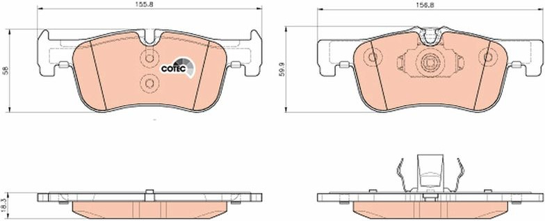  stabdžių trinkelių rinkinys, diskinis stabdys