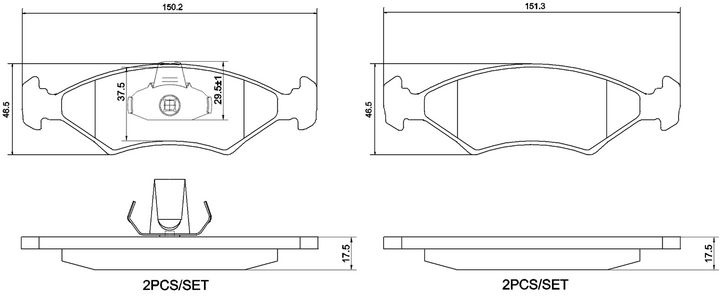  stabdžių trinkelių rinkinys, diskinis stabdys