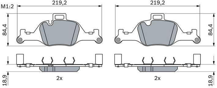  stabdžių trinkelių rinkinys, diskinis stabdys