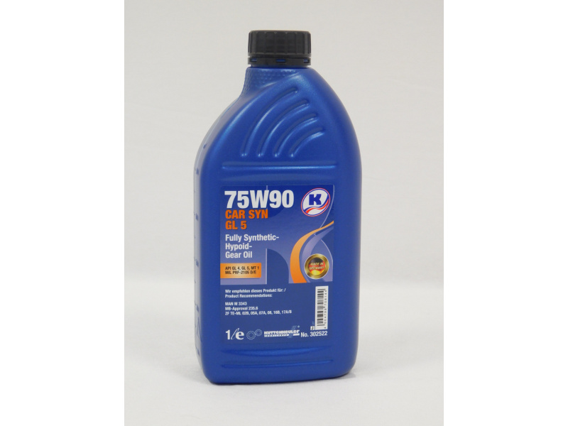 CAR SYN GL5 SAE 75W-90 1L sintetinė EP, GL5 GL4 MIL L2105