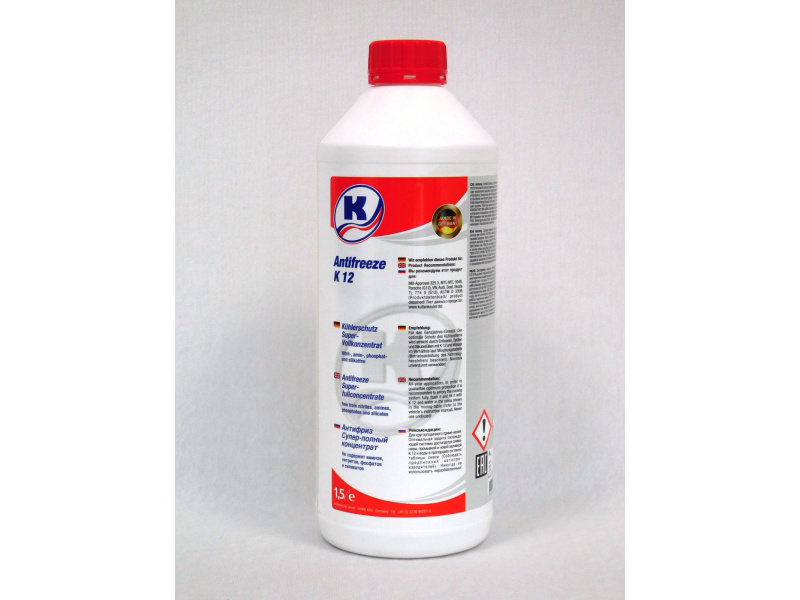 G12 1.5L Raudonas koncentratas 1:1 -37 °C K12; TL 774-D (G12), TL 774-F (G12+)