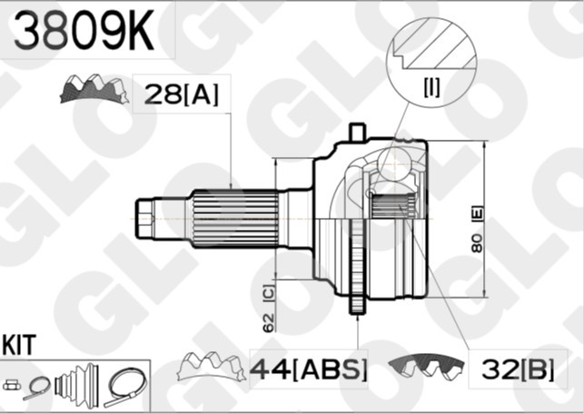 Mazda 6 02-; 1.8-2.3; 2.0Di; ABS44