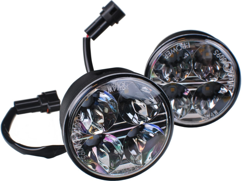 DRL LED LDO225 2 vnt. 70x36 apvalūs 12V 4 OSRAM Opto LED`ai, RL ir E4 žymėjimas