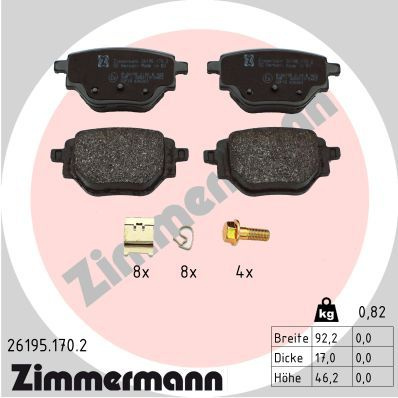  stabdžių trinkelių rinkinys, diskinis stabdys