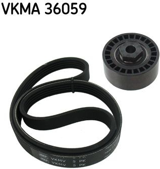  V formos rumbuotas diržas, komplektas