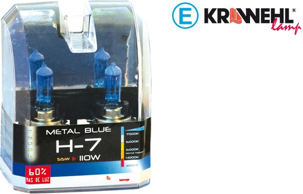 H7 12V 55W PX26D METAL BLUE +60% 2 vnt. plastikinėje dėžutėje Krawehl
