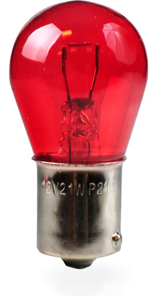 S25 12V 21W BA15s RED 1 kontakto raudona