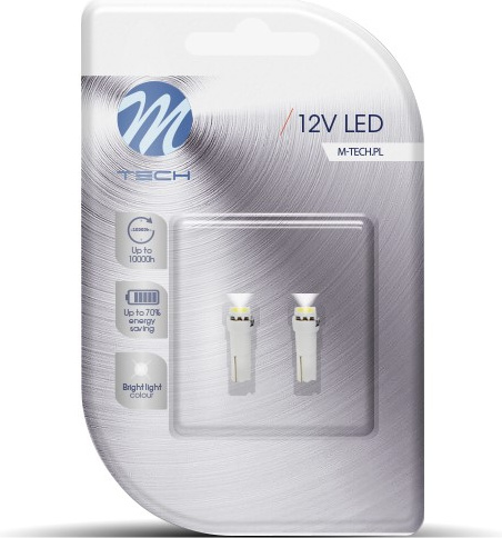 Blisteris 2 vnt. LED LB053W T5 12V 1xSMD5050 balti