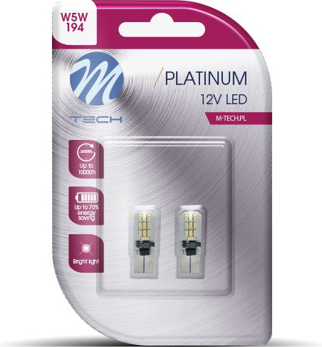 Blisteris 2 vnt. LED LB801W T10 W5W 20 SMD3014 max 2W balti