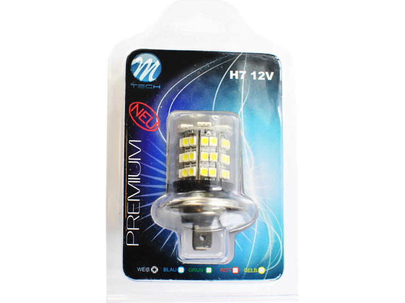 Blisteris 1vnt. LED LBX67 H7 12V 4.8W PX26D 4 SMD5050 + 42 SMD3528 diodų