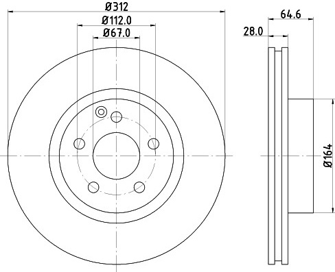 MB CLS C219 , E S211/W211 2.5-3.5 02-10 priekio 312x28