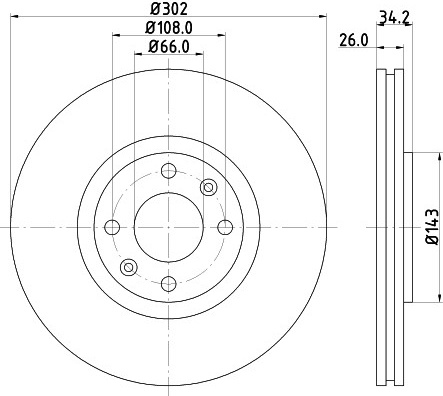 Citroen C4, DS4, DS5, Peugeot 208, 308 , 3008, 5008 priekio 302x26