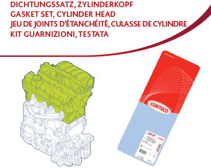  tarpiklių komplektas, cilindro galva