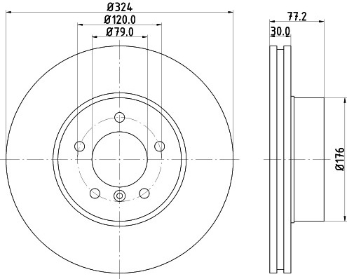 BMW 5 E60/E61, 6 E63/E64 2.0-3.0, 03-10 priekio 324x30