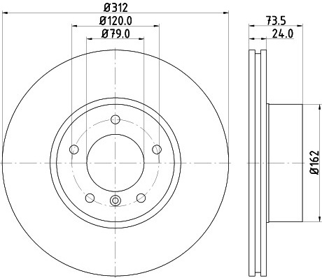 BMW 2 F22/F23/F87, 3 E90/E91/92E92, 3 F30/F80 , 3 Gran Turismo , 4 F32/F33/F82 1.6-3.0D priekio 312x24