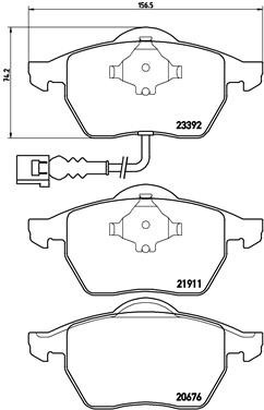 Audi A3 96-, TT 98-, Seat Leon 99-, Toledo 99-, Skoda Octavia 97-, VW Bora 98-, Golf IV, V, New Beetle 98-, Polo 01- priekio