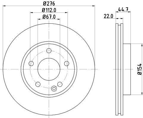 Mercedes A W169 , B W245 1.5-2.0, 04-12 priekio vent. 276x22