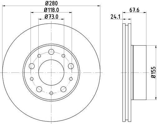 CI/PE/FI Jumper, Boxer,Ducato 94- priekio 280x24