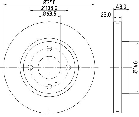 Ford Fiesta 1.0-1.6D 08- priekio 258x23