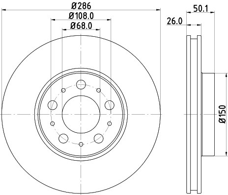 Volvo S60 , V70 , S80 98-10 priekio R15 286x26