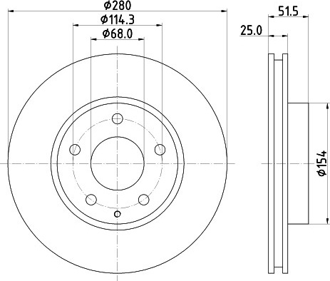 Mazda 3, CX-3 1.5-2.0 13- priekio 280x25