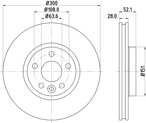 Ford Galaxy, Mondeo 06-, S-MAX , Volvo S60/V60 10-, S80 ,V70 06- priekio 300x28