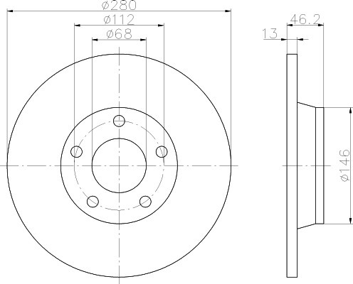 Audi A4 94-97 priekio 280x13