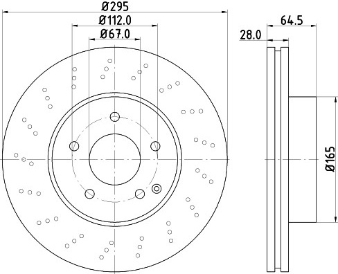 MB C W204 07-, S204, C204, E W212 09-, C207 priekio 295x28 perforuoti