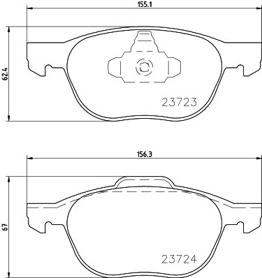 Ford C-Max 07-, Focus 04-, Focus 12-, Kuga 08-, Mazda 3 03-, 5 05-; Volvo C30 06-, S40 04-, V40 12-, V50 04- priekio