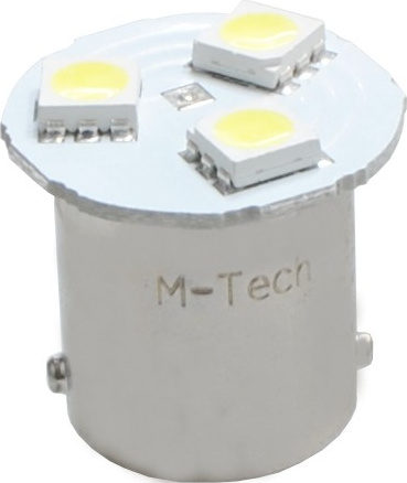 LED L087W G18 BA15s 12V 1W balta 3 SMD5050 diodai