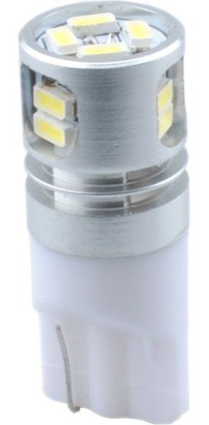 LED L086W T10 12V W5W 0.48W 10 SMD3104 balti