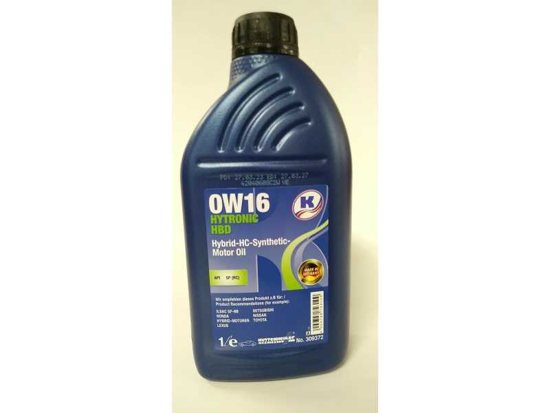 Hytronic HBD 1L , 0W-16 , SP (RC) , specialus hibridiniams automobiliams
