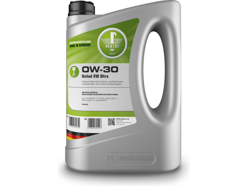 0W30 United VW Ultra 4L ACEA A5/B5 ; Volvo VCC 95200377