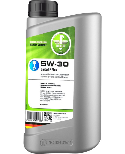 5W30 United F Plus 1L API SL/CF; ACEA A5/B5