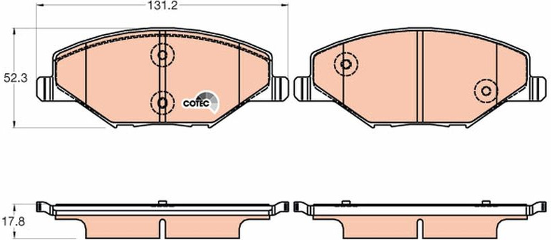  stabdžių trinkelių rinkinys, diskinis stabdys