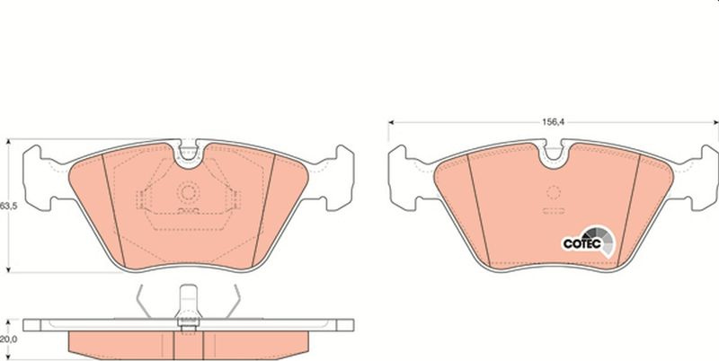  stabdžių trinkelių rinkinys, diskinis stabdys