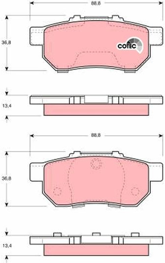  stabdžių trinkelių rinkinys, diskinis stabdys