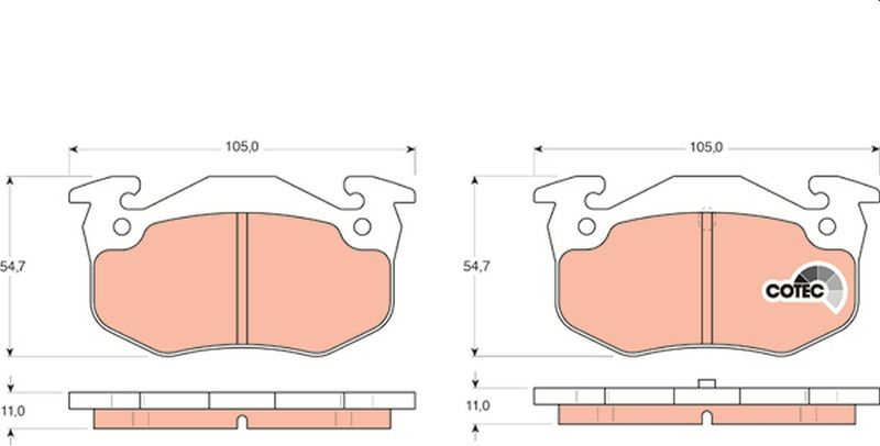  stabdžių trinkelių rinkinys, diskinis stabdys