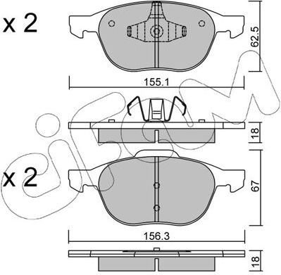  stabdžių trinkelių rinkinys, diskinis stabdys