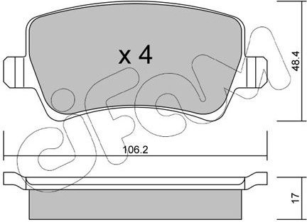  stabdžių trinkelių rinkinys, diskinis stabdys