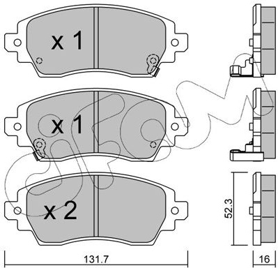  stabdžių trinkelių rinkinys, diskinis stabdys