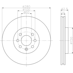 OPEL Astra H, Combo, Meriva priekio 280x25mm