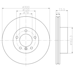 BMW 1 ser E81/87 07- , 3 ser E90/91 07- priekio 300x24mm