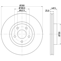 Ford C-MAX I-II, Focus II, III, FOCUS C-MAX, Volvo C30, C70 II, S40 II, V50 1,4-2,5 priekio 300x25