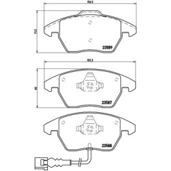 Audi A1, A3 03-, Seat Altea 04-, Ibiza 08-, Leon 05-, Toledo 04-, Skoda Fabia 10-, Octavia 04-, Superb 08-, VW Caddy, Golf, Passat 05-, Touran 03- priekio