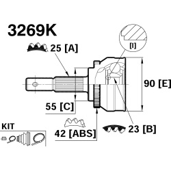 Nissan Almera 1.6; 2.0D, Sunny 2.0 92-; ABS42, tinka ir be ABS