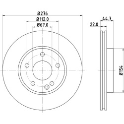 Mercedes A W169 , B W245 1.5-2.0, 04-12 priekio vent. 276x22