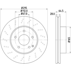 MB C W204 07-, S204, C204, E W212 09-, C207 priekio 295x28 perforuoti