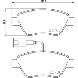 Alfa Mito 08-, Citroen Nemo 10- , Fiat Doblo 01-, Fiorino 07-, Linea 07-, Panda 04-, Punto 05-, Qubo 08- , Peugeot Bipper 10- priekio