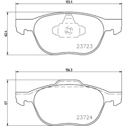Ford C-Max 07-, Focus 04-, Focus 12-, Kuga 08-, Mazda 3 03-, 5 05-; Volvo C30 06-, S40 04-, V40 12-, V50 04- priekio